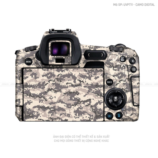 Dán Skin Máy Ảnh Canon Vân Nổi Camo Digital Vàng Cát | UVPT11