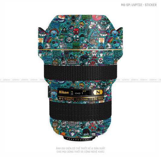 Dán Skin Ống Kính Nikon Vân Nổi Sticker 03 | UVPT22