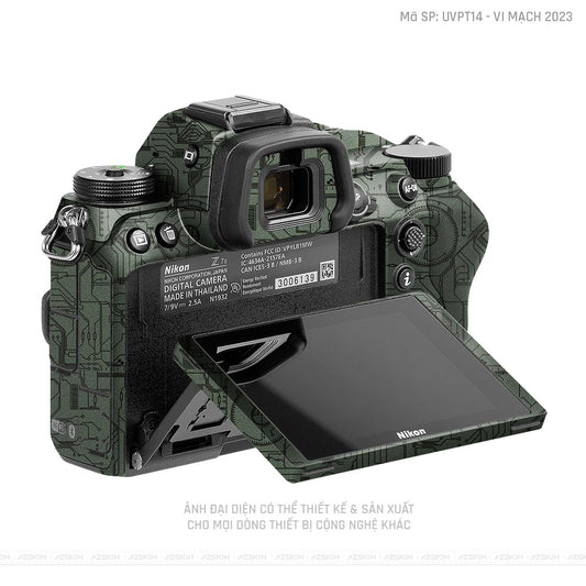 Dán Skin Máy Ảnh Nikon Vân Nổi Vi Mạch 2023 Xanh | UVPT14