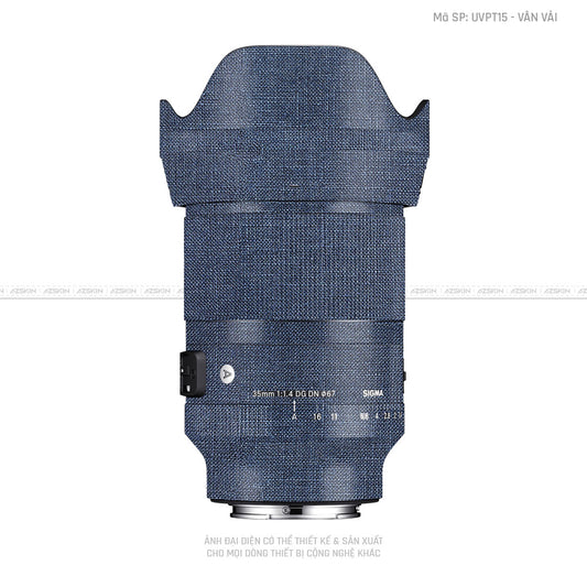 Dán Skin Ống Kính Sigma Vân Vải Xanh Bò | UVPT15