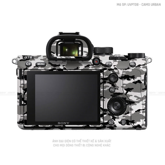 Dán Skin Máy Ảnh Sony Vân Camo Urban Trắng | UVPT08