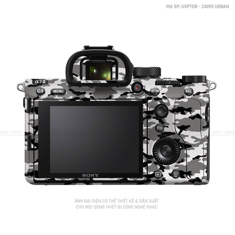 Dán Skin Máy Ảnh Sony Vân Camo Urban Trắng | UVPT08