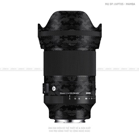 Dán Skin Ống Kính Sigma Vân Nổi Pattern Mamba Đen | UVPT05
