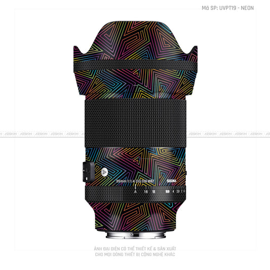 Dán Skin Ống Kính Sigma Vân Nổi NEON 03 | UVPT19