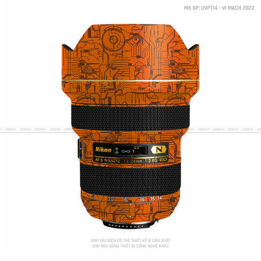 Dán Skin Ống Kính Nikon Vân Nổi Vi Mạch 2023 Cam | UVPT14