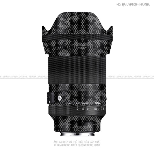 Dán Skin Ống Kính Sigma Vân Nổi Pattern Mamba Xám | UVPT05