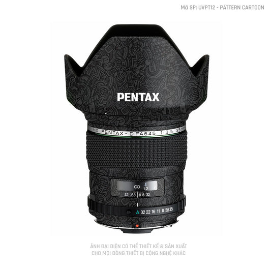 Dán Skin Ống Kính Pentax Pattern Cartoon Đen | UVPT12