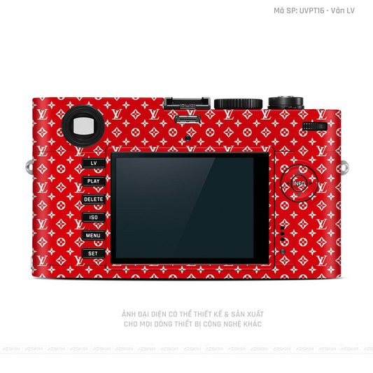 Dán Skin Máy Ảnh Leica Vân Pattern LV Đỏ Trắng | UVPT16