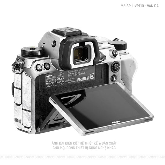 Dán Skin Máy Ảnh Nikon Vân Nổi Vân Đá Trắng | UVPT10
