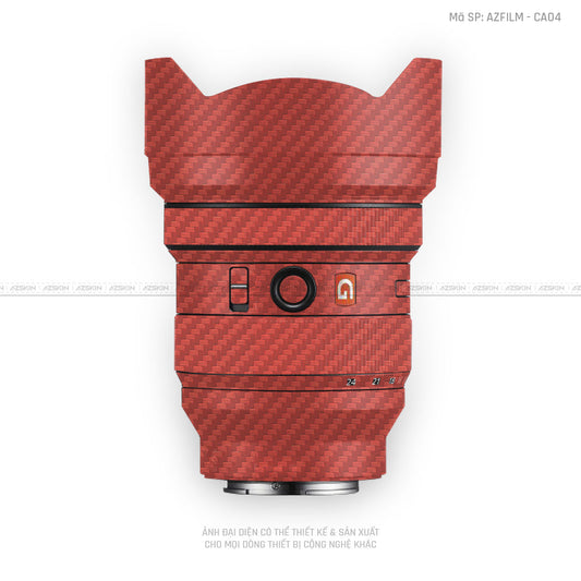 Skin Ống Kính Sony Vân Nổi Carbon Đỏ | AZFILM - CA04