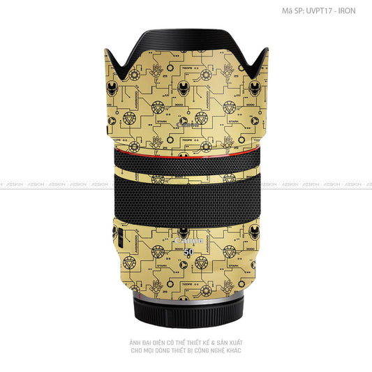 Dán Skin Ống Kính Canon Vân Nổi Pattern IRonman Vàng Đồng | UVPT17