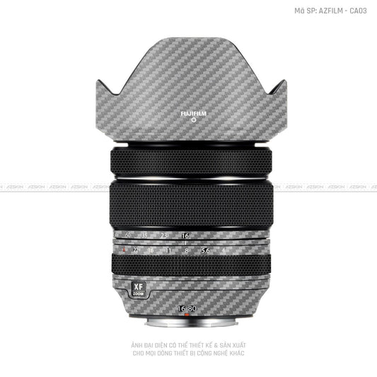 Dán Skin Ống Kính Fujifilm Vân Carbon Xám | CA03