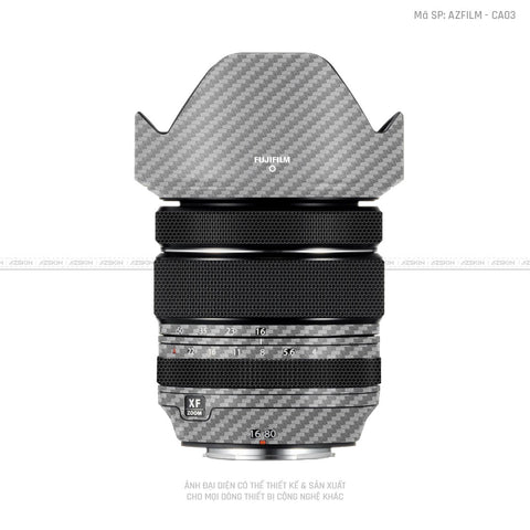 Dán Skin Ống Kính Fujifilm Vân Carbon Xám | CA03