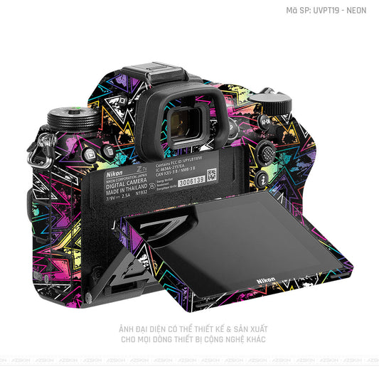 Dán Skin Máy Ảnh Vân Nổi Pattern Neon 04 | UVPT19