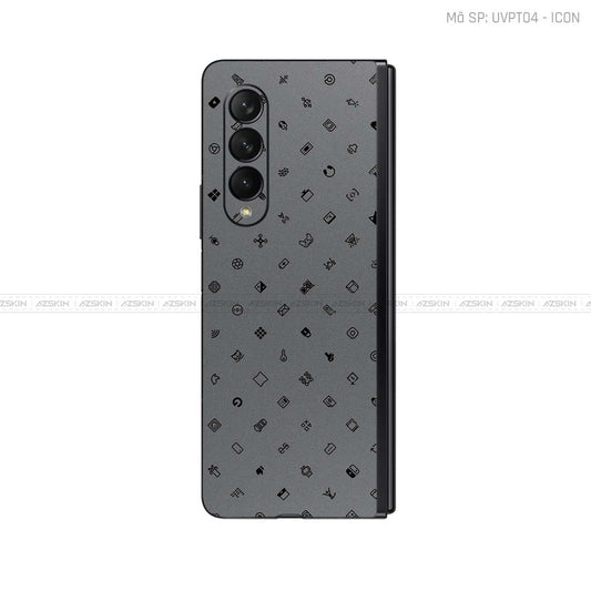 Dán Skin Galaxy Z Fold3 Vân Nổi ICON Xám | UVPT04