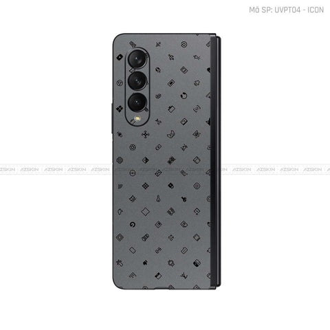 Dán Skin Galaxy Z Fold3 Vân Nổi ICON Xám | UVPT04