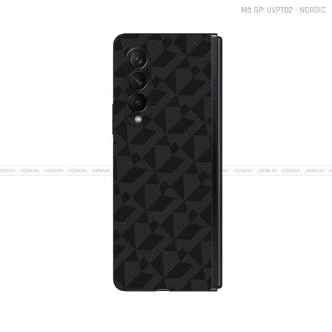 Dán Skin Galaxy Z Fold5 Vân Nổi Nordic Đen | UVPT02