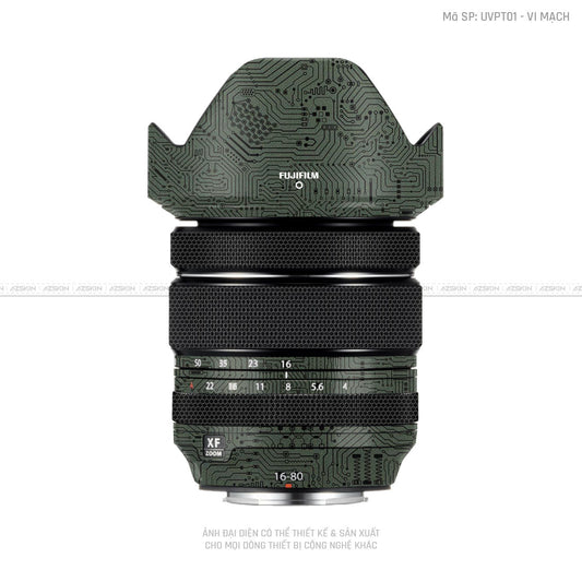 Dán Skin Ống Kính Fujifilm Vân Nổi Vi Mạch Xanh | UVPT01