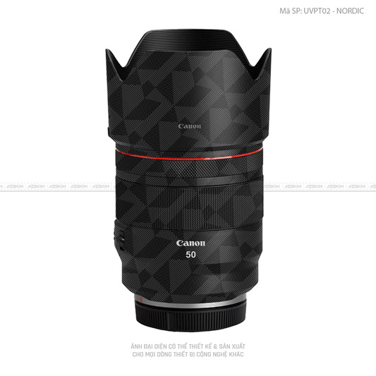 Dán Skin Ống Kính Canon Vân Nổi Nordic Đen | UVPT02