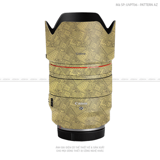 Dán Skin Ống Kính Canon Vân Nổi Pattern AZ Vàng Đồng | UVPT06