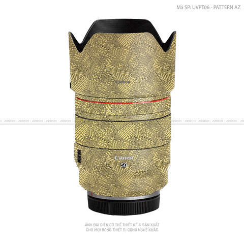 Dán Skin Ống Kính Canon Vân Nổi Pattern AZ Vàng Đồng | UVPT06