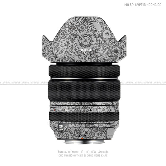 Dán Skin Ống Kính Fujifilm Vân Nổi Ironman Động Cơ Bạc | UVPT18
