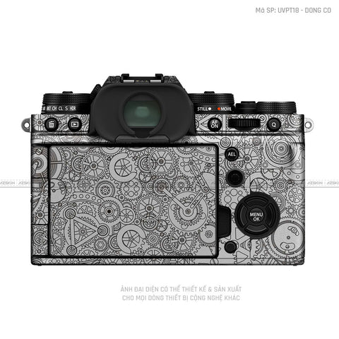 Dán Skin Máy Ảnh Fujifilm Vân Nổi Pattern Động Cơ Bạc | UVPT18