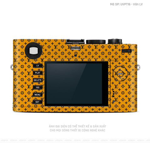 Dán Skin Máy Ảnh Leica Vân Pattern LV Vàng Đen | UVPT16