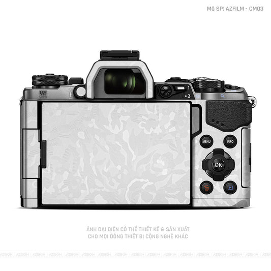 Dán Skin Máy Ảnh Olympus Vân Nổi Camo Trắng | AZFILM - CM03