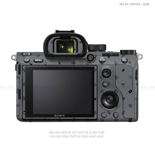 Dán Skin Máy Ảnh Sony Vân Icon Xám| UVPT04