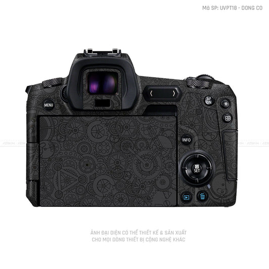 Dán Skin Máy Ảnh Canon Vân Nổi Pattern Động Cơ Đen | UVPT18
