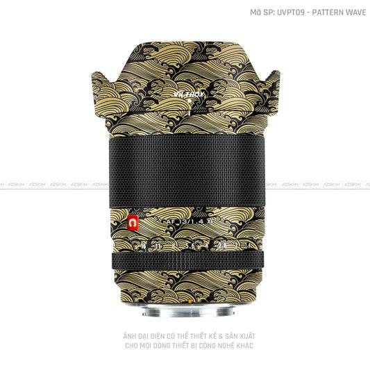 Dán Skin Ống Kính Viltrox Vân Nổi Pattern Wave Vàng Đồng | UVPT09