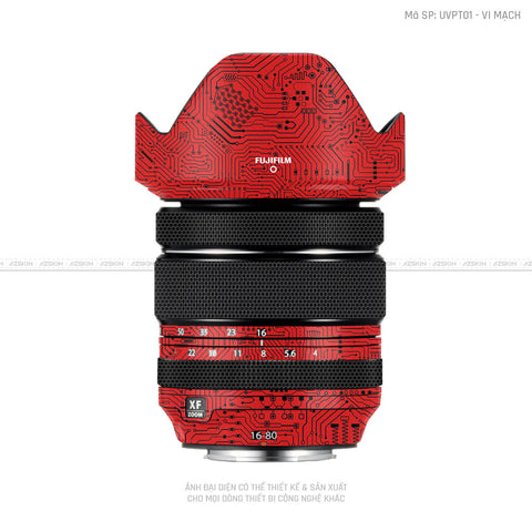 Dán Skin Ống Kính Fujifilm Vân Nổi Vi Mạch Đỏ | UVPT01