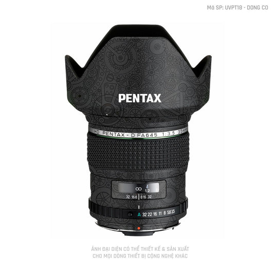 Dán Skin Ống Kính Pentax Vân Động Cơ Đen | UVPT18