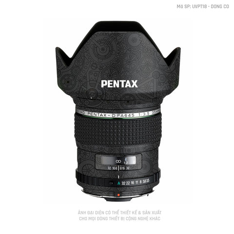 Dán Skin Ống Kính Pentax Vân Động Cơ Đen | UVPT18