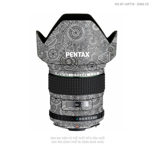 Dán Skin Ống Kính Pentax Vân Động Cơ Bạc | UVPT18