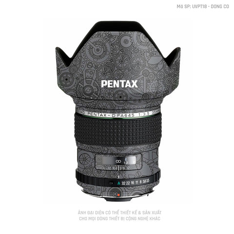 Dán Skin Ống Kính Pentax Vân Động Cơ Xám | UVPT18