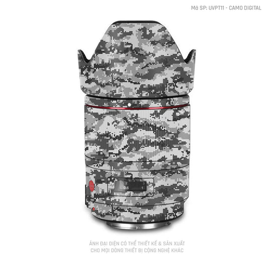 Dán Skin Ống Kính Máy Ảnh Vân Camo Digital Xám | UVPT11