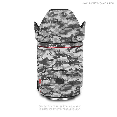 Dán Skin Ống Kính Máy Ảnh Vân Camo Digital Xám | UVPT11