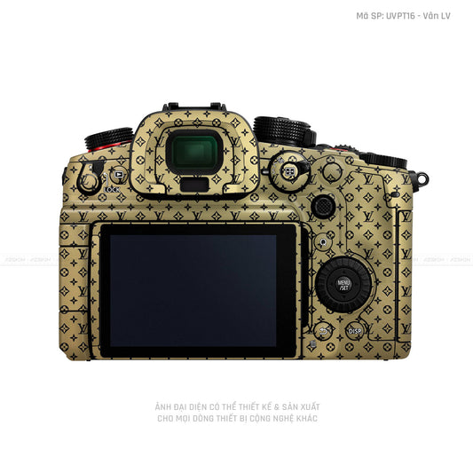 Dán Skin Máy Ảnh Lumix Vân Nổi Pattern LV Vàng Đồng | UVPT16