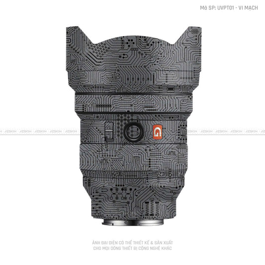 Dán Skin Ống Kính Sony Vân Nổi Pattern Vi Mạch Xám | UVPT01