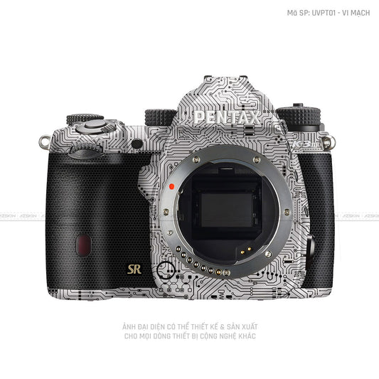 Dán Skin Máy Ảnh Pentax Vân Nổi Vi Mạch Trắng | UVPT01 - VI MẠCH