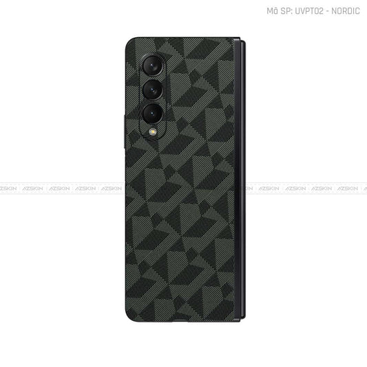Dán Skin Galaxy Z Fold3 Vân Nordic Xanh | UVPT02