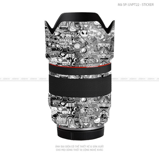 Dán Skin Ống Kính Canon Vân Nổi Sticker 02 | UVPT22