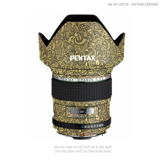Dán Skin Ống Kính Pentax Pattern Cartoon Vàng | UVPT12