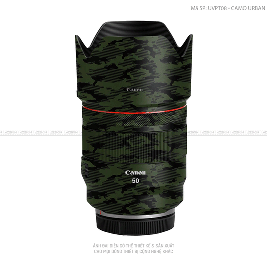 Dán Skin Ống Kính Canon Vân Nổi Camo Urban Xanh | UVPT08