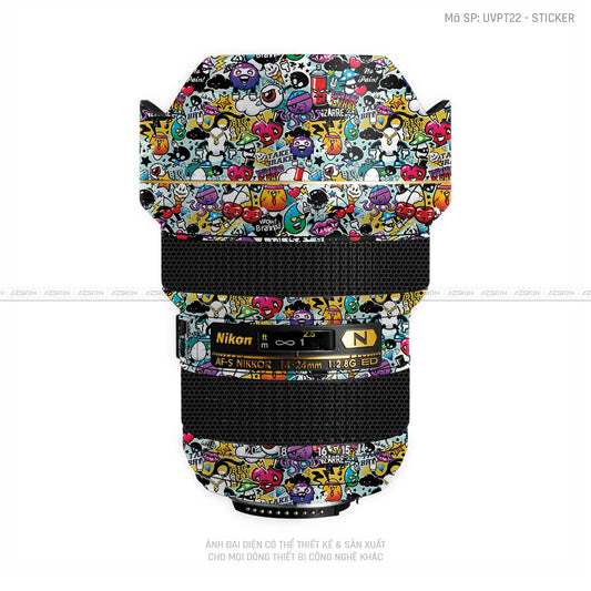 Dán Skin Ống Kính Nikon Vân Nổi Sticker 06 | UVPT22