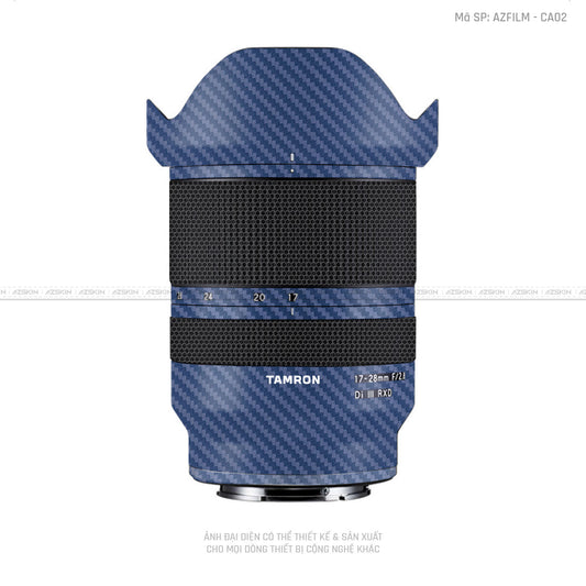 Dán Skin Ống Kính Tamron Vân Carbon Xanh | CA02