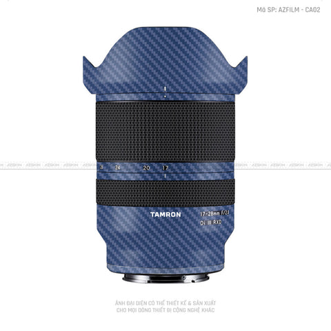 Dán Skin Ống Kính Tamron Vân Carbon Xanh | CA02