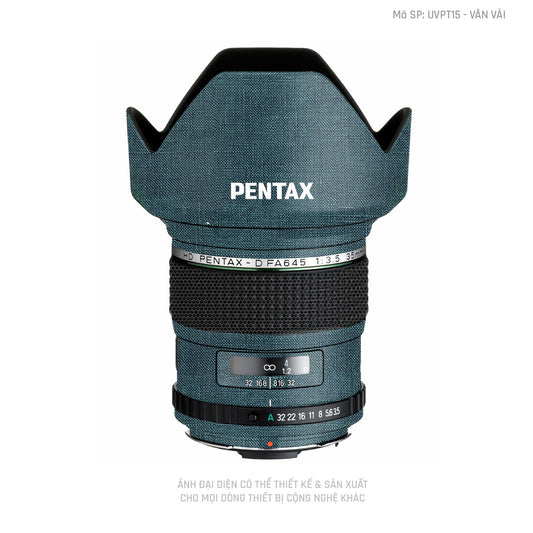 Dán Skin Ống Kính Pentax Vân Vải Xanh Cổ Vịt | UVPT15